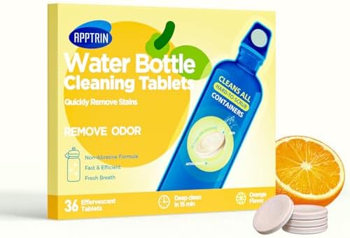 Water Bottle Cleaning Tablets, 36 Pack Bottle Clean Tablet Hydration Bladder Cleansing Tablets,Individually Packed, Orange Flavor by APPTRIN
