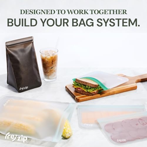 (re)zip Reusable Gallon Freezer Food Storage Bags, Leakproof, 4-Pack, Clear - Image 6