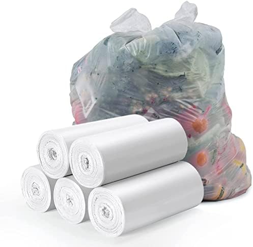 Small Trash Bags 1.2 Gallon, Biodegradable Gallon Waste Bag, Mini Compostable Strong Bathroom Wastebasket Can Liners Garbage Bags for Home Office Kitchen Fit 5 Liter 5L, 1 Gal, (120 Counts,White) - Image 2