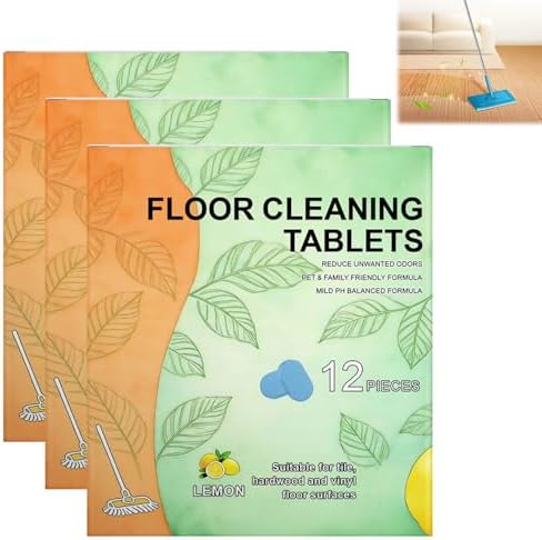 Floor Cleaner Tablets Hard Floor Cleaner Tablets, Pre-Measured Dissolvable Cleaning Solution for Hardwood Laminate Tile Bathroom Kitchen (36PCS) by Unknown