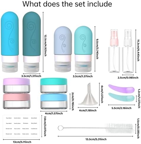 vodvob 16 Pack Travel Bottles Set for Toiletries, TSA Approved Travel Containers Leak Proof Silicone Squeezable Travel Accessories 2oz 3oz for Shampoo Conditioner Lotion Body Wash (BPA Free) (blue) - Image 4