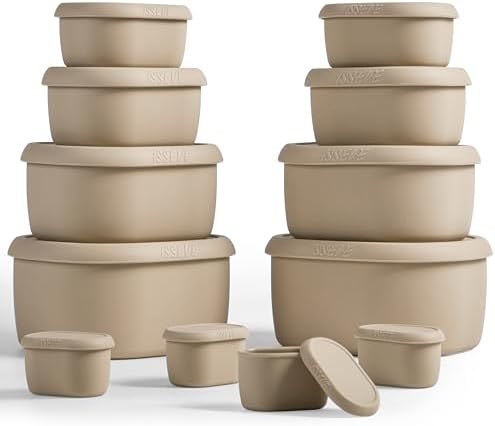 ISSEVE 12Pcs/Set Nesting Silicone Food Storage Containers with Lids by ISSEVE