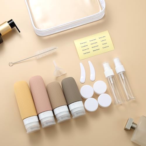 Mrsdry 16 Pack Travel Bottles Set, TSA Approved Leak Proof Silicone Squeezable Containers for Toiletries, Refillable Travel Accessories for Conditioner, Shampoo, Lotion & Body Wash Accessories - Image 6
