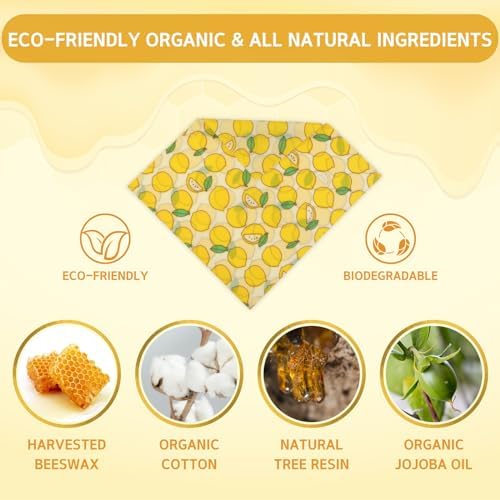Reusable Beeswax Wrap - 9 Pack Beeswax Wraps for Food, Eco-Friendly Beeswax Food Wraps, Bread Sandwich Wrapper - Organic, Sustainable, Zero Waste, Reusable Plastic-Free Food Storage Wrap, 1XL, 3M, 5S - Image 2