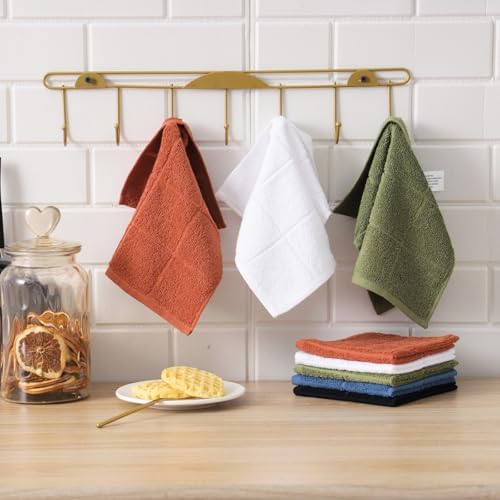 Glynniss Kitchen Dish Cloths for Washing Dishes, Blue Terry Dish Rags - Image 7