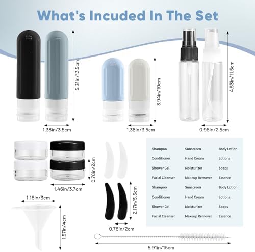 Travel Bottles for Toiletries 18Pack Containers Travel Size Toiletries - Image 2
