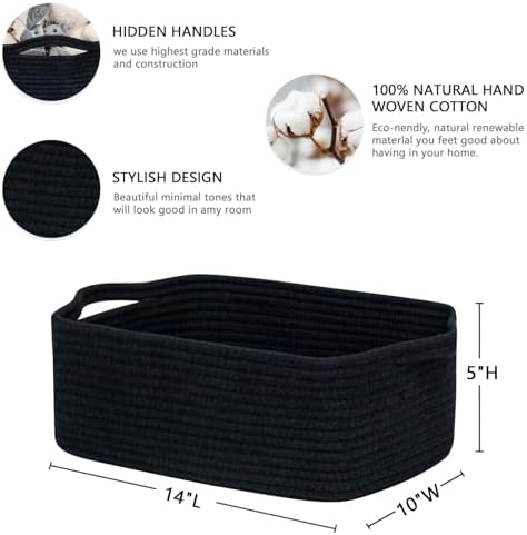 CubesLand Cute and Durable Small Cotton Rope Basket for Organizing - Image 2