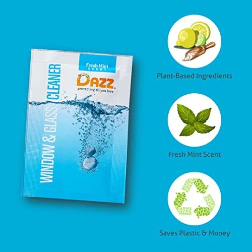 Dazz Window and Glass Cleaner Starter Kit (1 Reusable Spray Bottle, 2 Refills) Natural Cleaning Tablets - Streak Free, Eco Friendly, Non Toxic - Safe for Kids & Pets - Image 2