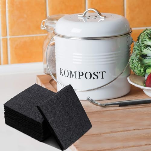 Patelai 16 Pcs Compost Bin Charcoal Filters, Square Replacement Refills - Image 5