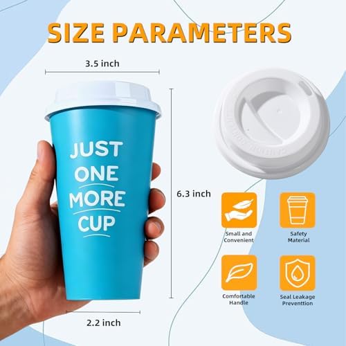 Plastic Reusable Coffee Cups with Lids, 4 Pack - Image 2