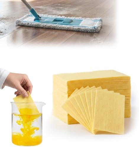 120-Pack Multi-Surface Floor Cleaning Tablets, Multiple Effect the Floors Clean, Water Soluble Floor Cleaner Sheets for Mopping Hardwood, Floors, Wall Tiles, Glass (Yellow(120 Piece)) by xieJY