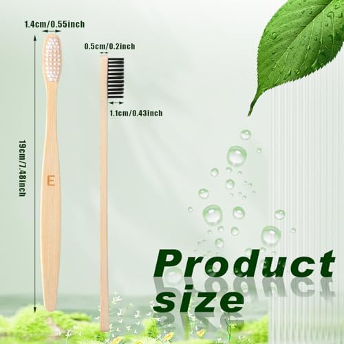 Sieral 120 Pcs Bamboo Toothbrushes Bulk, Individually Wrapped,Letter - Image 2