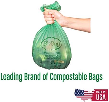 2.6 Gallon Compostable Food Scrap Bags by BioBag, 100 Count, BPI Certified, Meets ASTM D6400 Standards, Made in USA, Kitchen Counter Bin Liners - Image 5