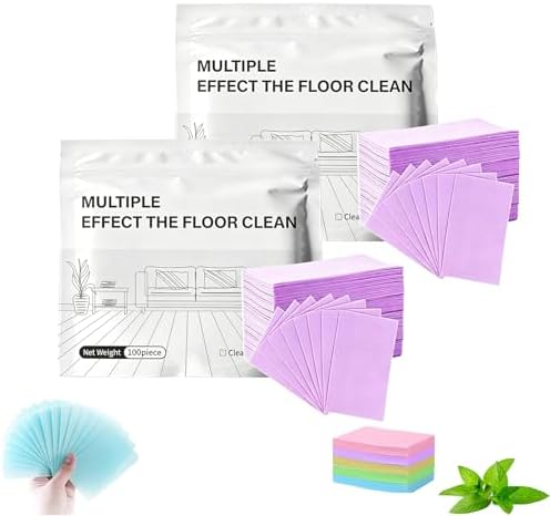 Floor Cleaning Tablets Multi-surface Cleaner, 100-Piece Floor Cleaning Solution Tablets, Water-Soluble Floorcleaning Sheets for Hardwood Laminate Tile & Rv Walls Deodorization (2Purple) by Unknown