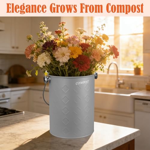 AOSION Countertop Compost Bin Kitchen,Odorless Indoor Compost Bin with Lid - Image 2