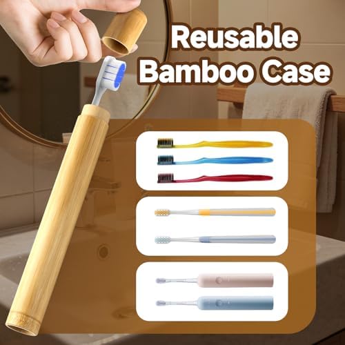 Toothbrush Holder Compatible with Miswak,2Packs Bamboo - Image 6
