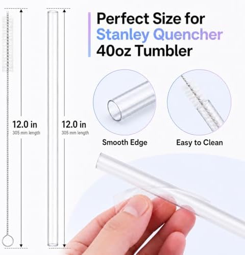 Joshey Replacement Straws for Stanley Quencher 40oz Tumbler, 6 Pack - Image 2