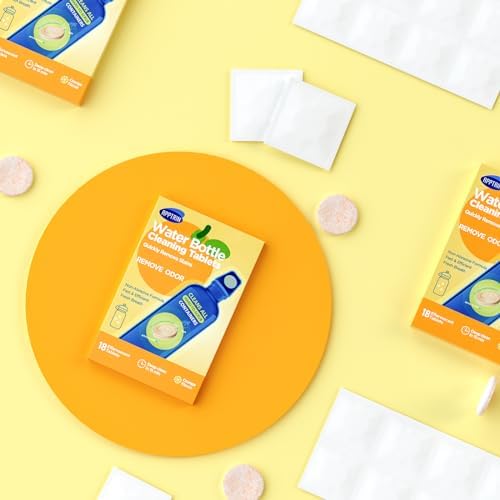 Water Bottle Cleaning Tablets, 18 Pack Bottle Clean Tablet Hydration Bladder Cleansing Tablets for Hydration Bladder, Water Bottle, Individually Packed, Orange Flavor - Image 3