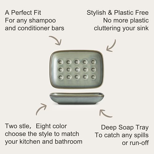 Miamolo Bar Soap Holder, Ceramic Soap Dish for Bathroom, Keep Soap Dry - Image 3