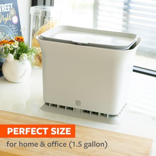 Full Circle Fresh Air Kitchen Compost Bin – Odor-Reducing Countertop Compost Container with Patented Airflow Design, Includes Compostable Bags, Easy to Clean, 1.5 Gallon, Gray - Image 3