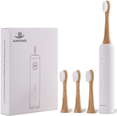 Ultrasonic Oscillating Electric Toothbrush with Bamboo Heads by Unknown