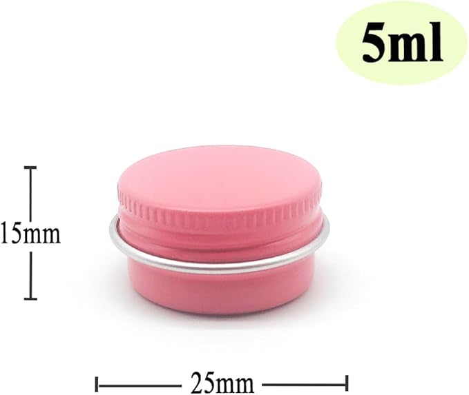 30 pack 5ml Round Lip Balm Tin Cans, 5g Aluminum Makeup Sample Containers with Screw Lid, Empty Pink Metal Tins Pot Storage Travel Tin Jars for Cosmetic, Cream, Candle, Tea, 5 Gram Tins