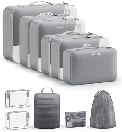 OlarHike 11 Set Packing Cubes for Travel,Gifts for Women Mom,Anti-Tearing Suitcase Organizer,with Over 1000 pcs Mesh Holes,Vacation Essentials & Accessories for Cruise Ship by OlarHike