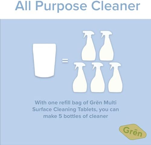 Gren Multi Surface Cleaner, all purpose cleaner refill Tablets, animal friendly cleaning products, all purpose cleaner concentrate, kitchen degreaser cleaner, non toxic cleaning spray, 5 Count - Image 3