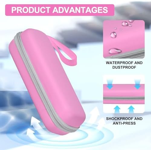 Toothbrush Travel Case for Oral B/Oral-B Pro 1000 1500 5000 7000 7500 6000 9600/ Phlips Sonicare 4100 5100 1100 6100 5300 Electric Toothbrush, Portable Hard Protective Storage Bag (Pink) - Image 4