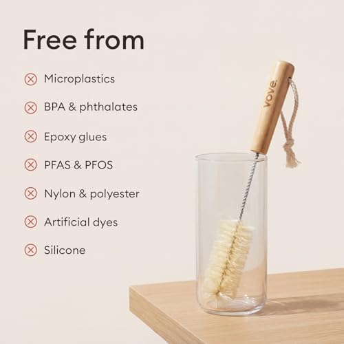 Vove Bottle Brush Set, 4 Natural Sisal Brushes with Bamboo Handles - Image 7