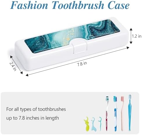 Toothbrush Travel Case - Colorful Pattern, Holder and Covers for Toothbrushes, Includes Tongue Scraper Case - Image 2