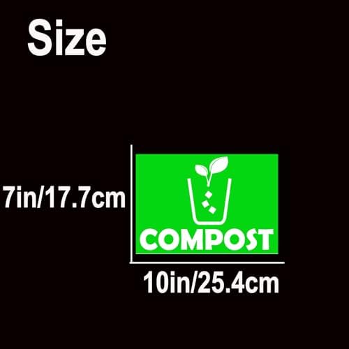 Trash Recycle Compost Stickers Set of 3 Recycle Sticker Vinyl Decal for Recycle Bin, Compost Bin, Trash Can Symbol to Organize Garbage containers Trash Can (Compost Green, 10x7inch) - Image 4