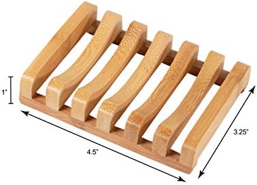 Bamboo Naturals Bar Soap Dish for Sink or Shower, Odor Resistant Tray, Sustainable Bamboo Wood Holder, Great for Bathrooms and Kitchens, 2 Pack - Image 3