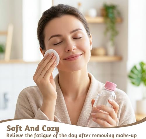 Grevosea 20 Pcs Reusable Cotton Rounds for Face, Makeup Remover Pads Reusable Cotton Face Pads with a Mesh Washable Laundry Bag for Makeup Removal Facial Cleansing Skincare Travel Essentials - Image 4