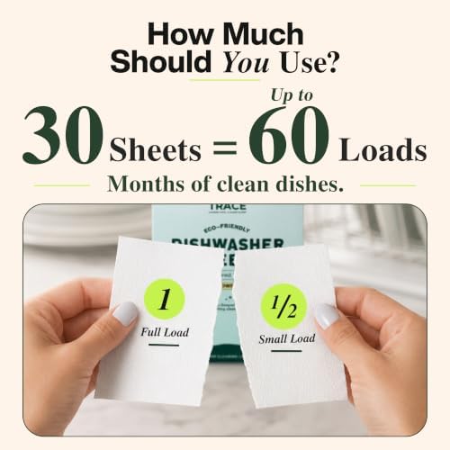 Zero Trace Dishwasher Detergent Eco-Friendly Sheets for Dish Washing - Plant Powered Technology - Lemon Scent - 60 Loads - Image 7