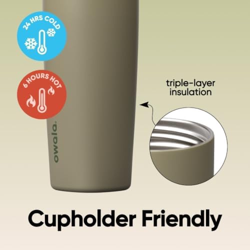 Owala SmoothSip Slider Insulated Stainless Steel Coffee Tumbler, Reusable Iced Coffee Cup, Hot Coffee Travel Mug, BPA Free 20 oz, Off Road - Image 3
