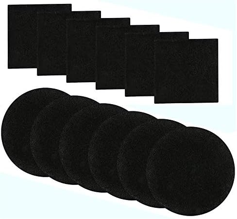 Compost Bin Filters, 12 Pcs, Activated Carbon Filters for 1/1.3 Gallon Compost Bin, Kitchen Compost Pail, 6 Round 6.5 inch and 6 Square 4.65 inch Diameter by Abakoo