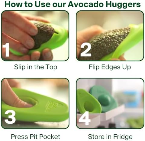 Food Huggers Zero Waste Starter Kit - (7 Pieces) -Avocado Hugger Saver Covers (Set of 2) + Reusable Silicone Food Savers Autumn Harvest (Set of 5), Dishwasher Safe, Keeps Food Fresh - Image 3