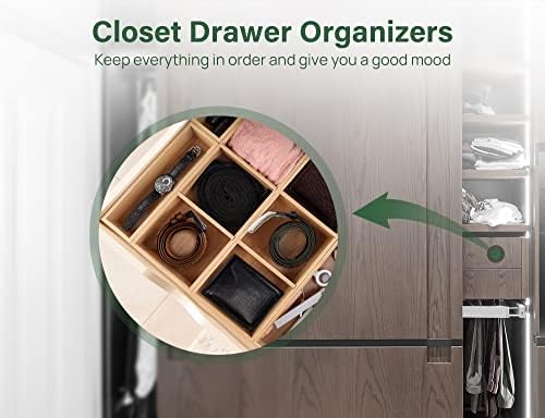 Kootek 6Pcs Bamboo Drawer Organizer 3-Size Kitchen Storage Box for Flatware - Image 7