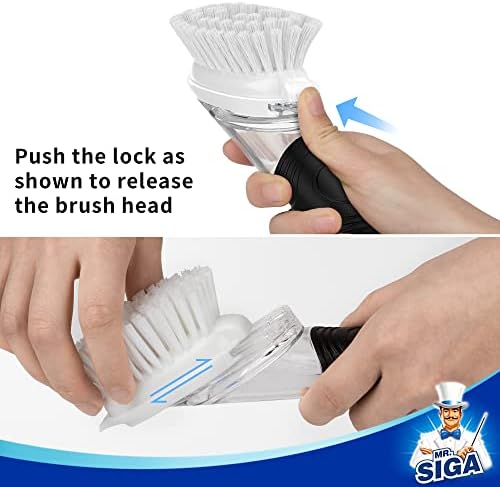 MR.SIGA Soap Dispensing Dish Brush Refills, 4 Pack - Image 3
