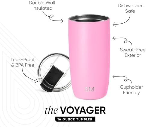 Simple Modern Travel Coffee Mug with Lid | 16oz | Pink - Image 2