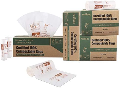 Compostable Bags, 2.6 Gallon Food Scraps Yard Waste Bags, 100 Count, Extra Thick 0.71 Mil. ASTMD6400 Compost Bags Small Kitchen Trash Bags, Certified By BPI And TÜV AUSTRIA - Image 5