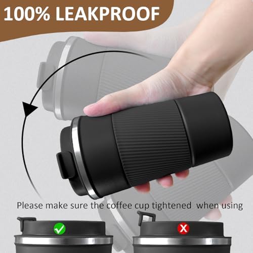 4 Pack Insulated Coffee Mug with Lid 17oz Travel Coffee Tumbler Stainless Steel Reusable Coffee Cups Thermal Coffee Mug for Hot and Iced Cold Drinks, Multicolor - Image 4