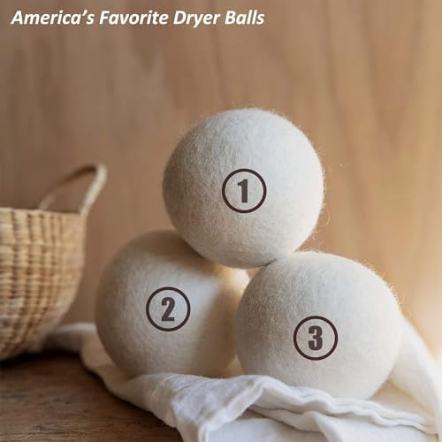 Wool Dryer Balls Laundry, XXL(3.1") 6 Pack, Premium Fabric Softener Ball, Reusable, Anti Static, Chemical Free Natural Wool Balls for Dryer, Laundry Dryer Balls – 100% New Zealand Wool - Image 6