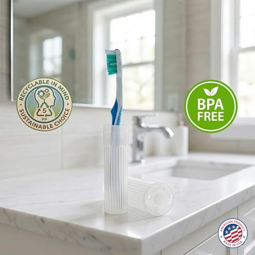 American Comb Toothbrush Holder - White, Made in USA, with Ventilation Holes, for Toothbrush Covers, Toothbrush Holder, Toothbrush Soft, Durable Design, Hygienic Bathroom Accessory - Image 4