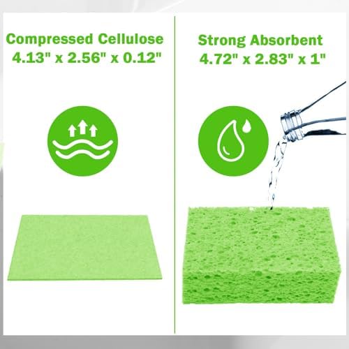 YoleShy Sponge Kitchen Natural Cellulose Sponges 10 Pack Compressed Sponges for Cleaning Reusable Dish Sponge Kitchen Non-Scratch DIY - Image 2