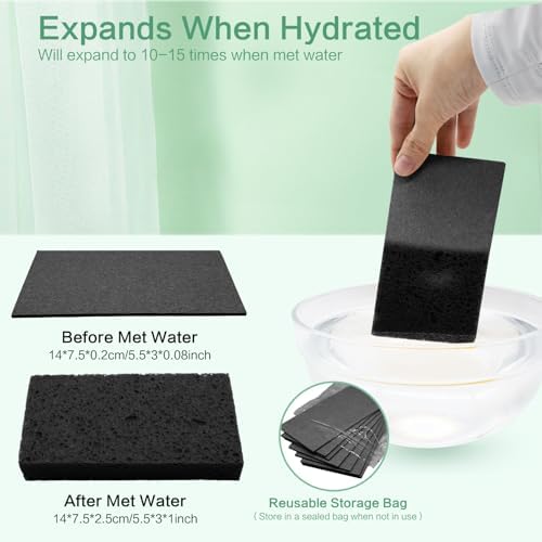 Large Cellulose Sponges, Kitchen Sponge for Dish, Thick Heavy Duty Scrub Pads, Non-Scratch Scrubber for Household/Cookware/Bathroom/Office/Boat 5.5" x 3" x 1" (7 Pack) Black - Image 3