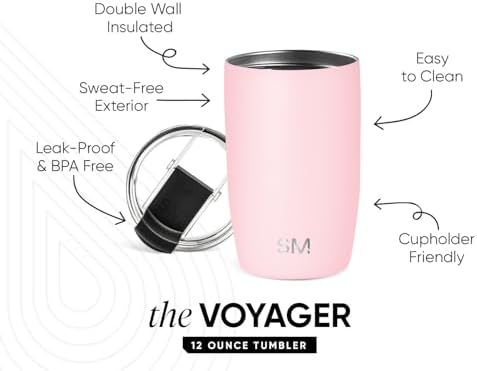 Simple Modern Travel Coffee Mug with Lid | 12oz | Pink - Image 2