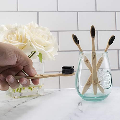 Zeek's Naturals LLC Biodegradable Eco-Friendly Natural Bamboo Charcoal Toothbrushes - Pack of 12 - Numbered - Charcoal Infused Bristles (12) - Image 5