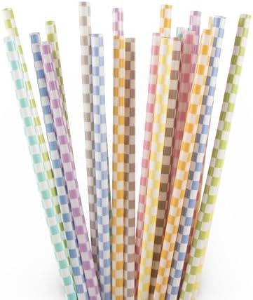 24-Pack, Reusable Straws - Daydream, Plastic Straws Reusable, BPA Free, Dishwasher Safe, Multicolor, Replacement for Tumblers, Fits 20oz 30oz 40oz by HoggOutfitters